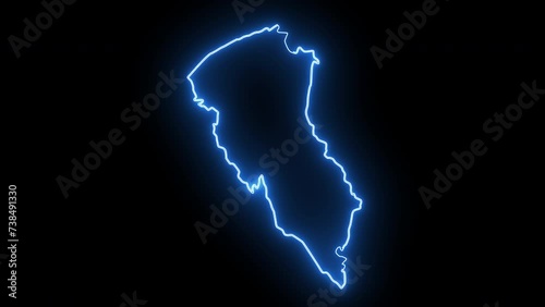 Lodwar map in kenya with glowing neon effect photo