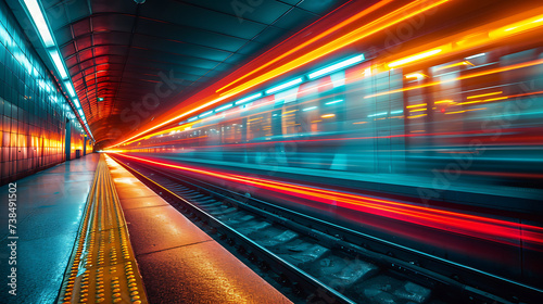 futuristic of technology speed line, using long exposure bold and dynamic lines