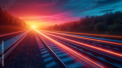 futuristic of technology speed line, using long exposure bold and dynamic lines