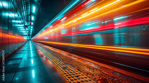 futuristic of technology speed line, using long exposure bold and dynamic lines