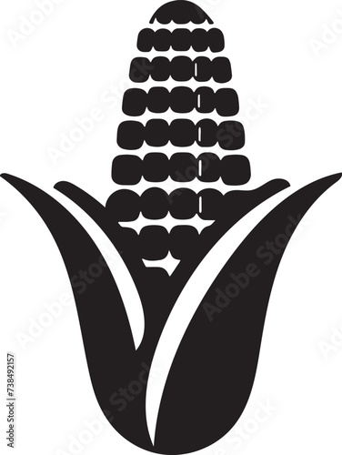 Monochrome Corn Cob vector