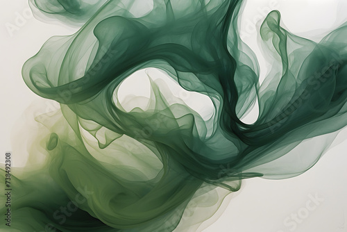 Green smoke abstract with an isolated background