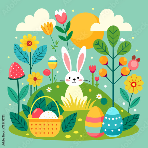Easter Monday Vector Colored Design 