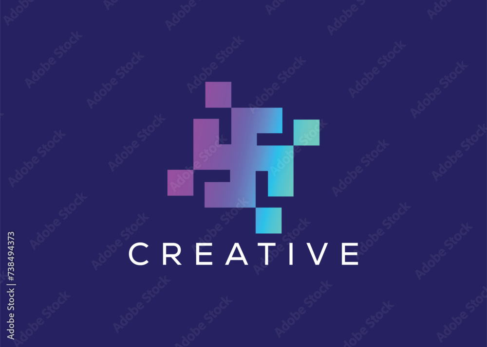 Minimalist and Modern abstract pixel Swastika design vector template Minimalist and Modern abstract pixel Swastika design vector template