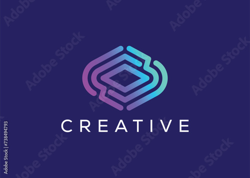 Minimalist and Modern technology logo design vector template. Creative modern Innovative high Circuit technology logo