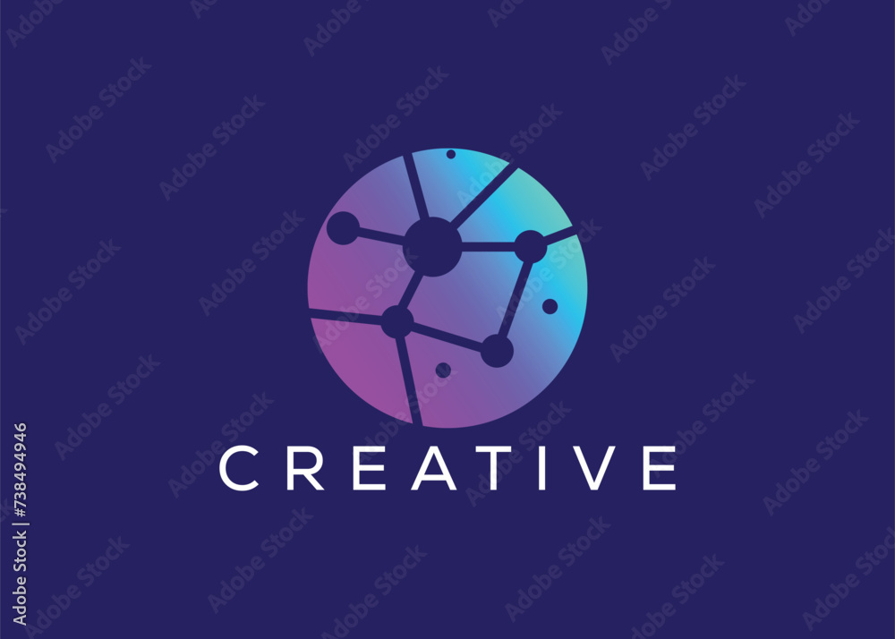 Fototapeta premium Minimalist and Modern technology logo design vector template. Creative modern Innovative high Circuit technology logo