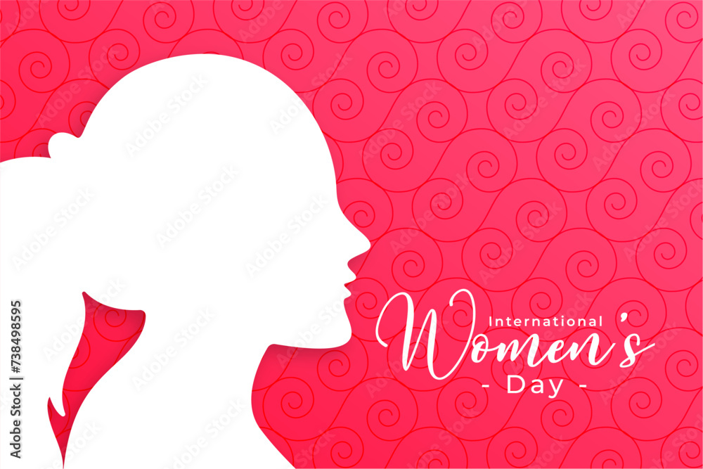 international women's day eve background with papercut female face
