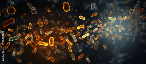 Human microbiota includes Lactobacillus bacteria lactic acid producer.AI Generative photo