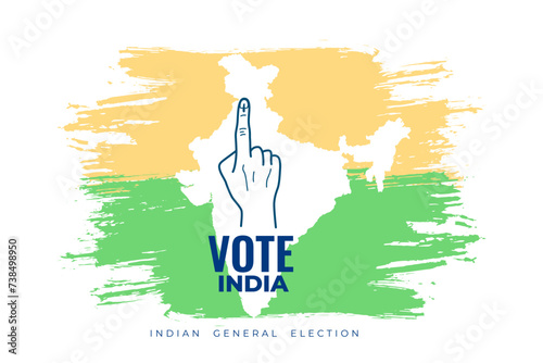 grungy style indian general election banner celebrate democracy