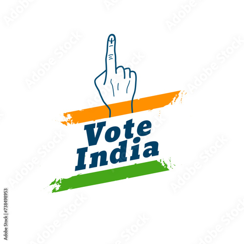 vote india general election background with hand finger design photo