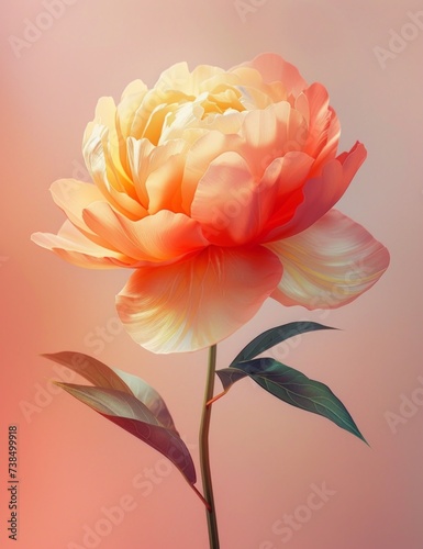Stunning flower isolated on a soft pastel colored backdrop