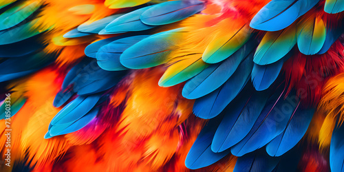 Vibrant Feather Texture in Vivid Colors © IrisFocus