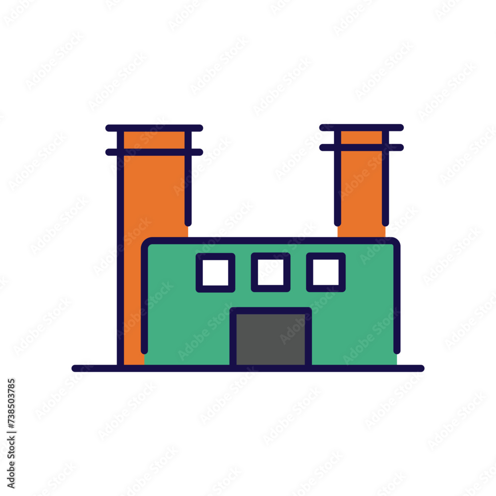factory icon with white background vector stock illustration factory icon with white background vector stock illustration