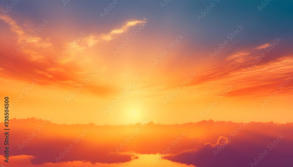 abstract illustration background sunset sky orange on digital art concept.