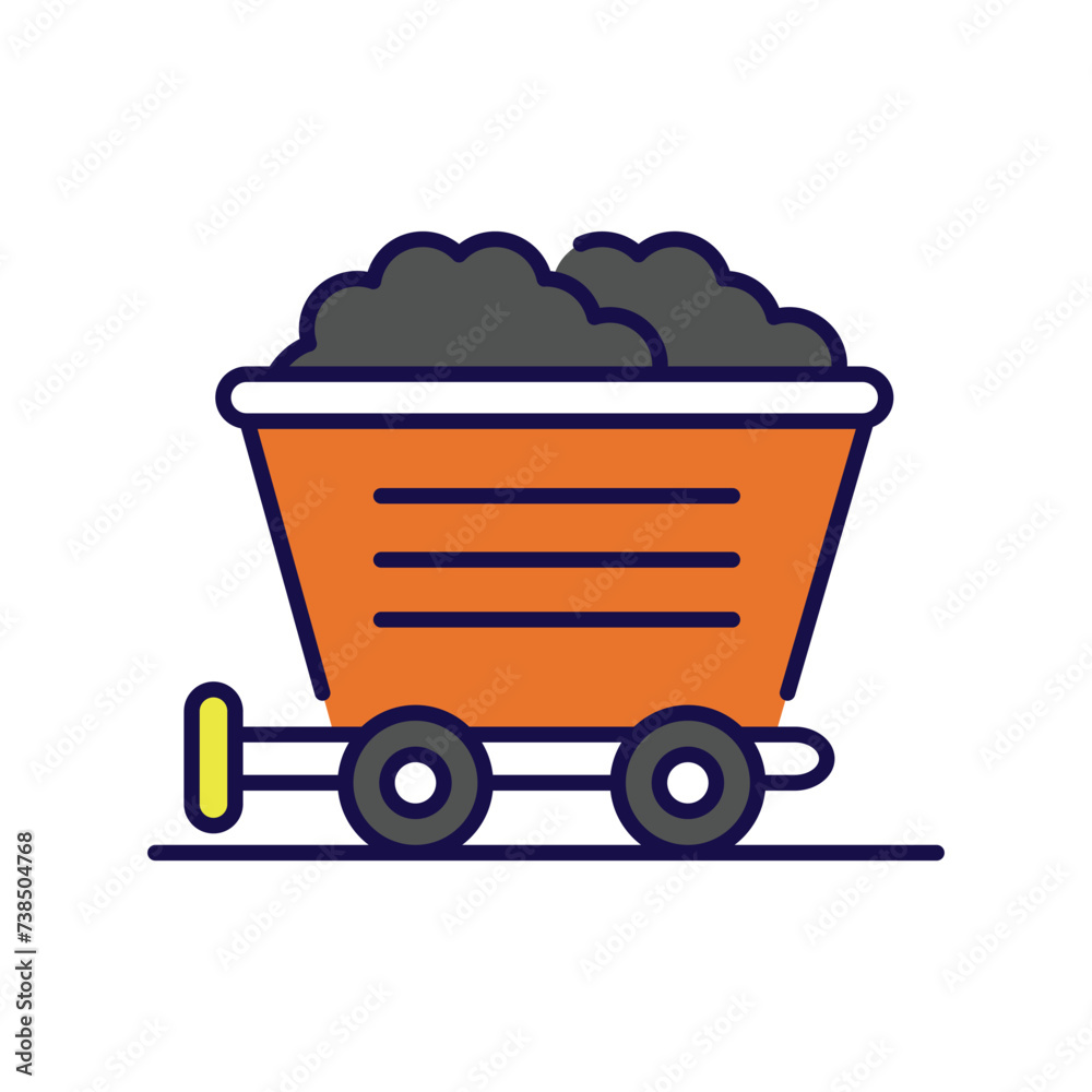 mining cart icon with white background vector stock illustration mining cart icon with white background vector stock illustration