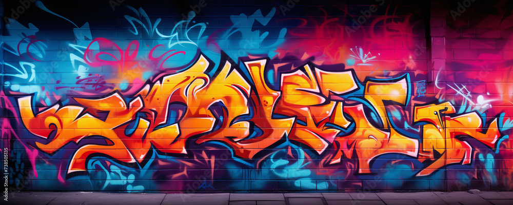 Graffiti on an urban wall, texture background. Graffiti on an urban wall, texture background.
