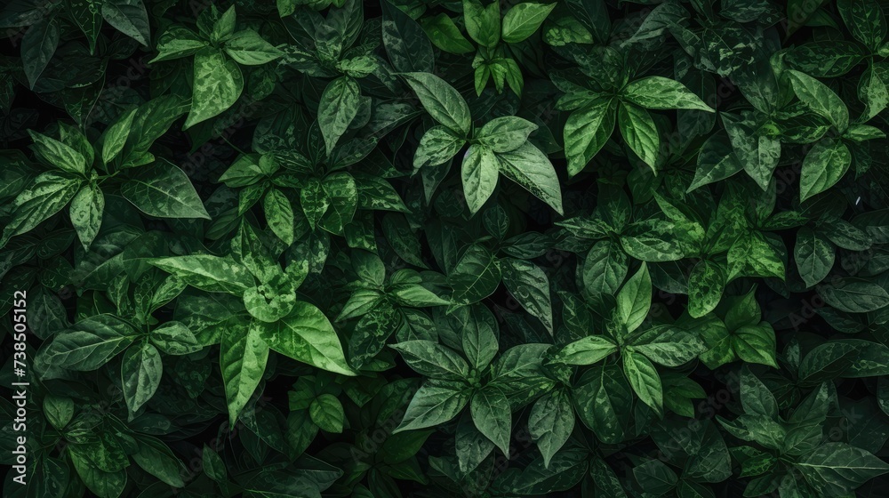 Lush green foliage texture, capturing nature's intricate patterns and vibrant hues, Ai Generated. - obrazy, fototapety, plakaty 