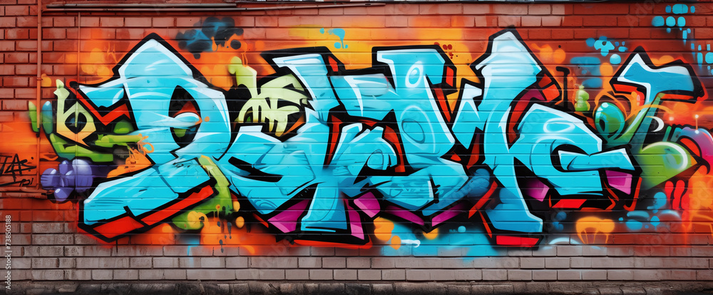 Graffiti on an urban wall, texture background.