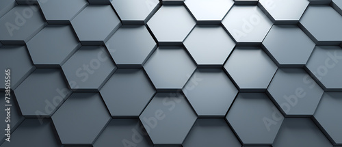 Grey hexagons modern background.