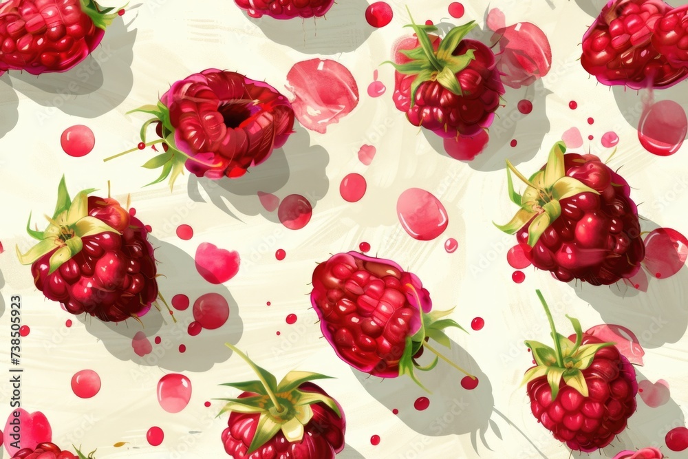 Raspberry pattern background Raspberry pattern background