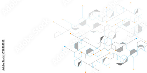 Vectors white background hexagon pattern abstract elements design. Creative idea of modern design with abstract geometric background