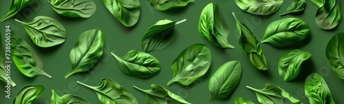 Seamless pattern of spinach. Banner