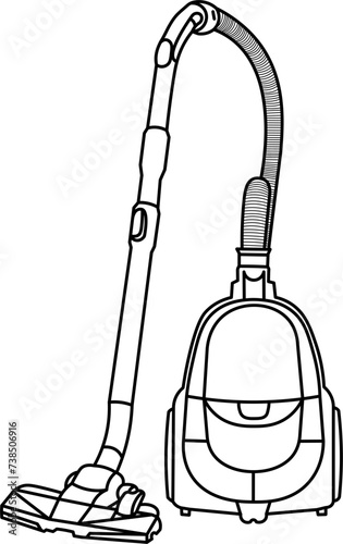 Vacuum cleaner Outline Vector Illustration