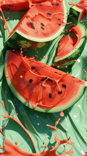 Watermelon pattern background . Vertical background  photo