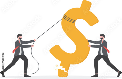 Business team struggling with business crises and financial inflations

