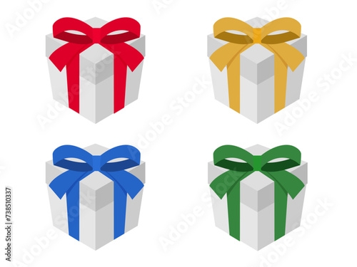 ギフトボックス・プレゼントのアイコンセット