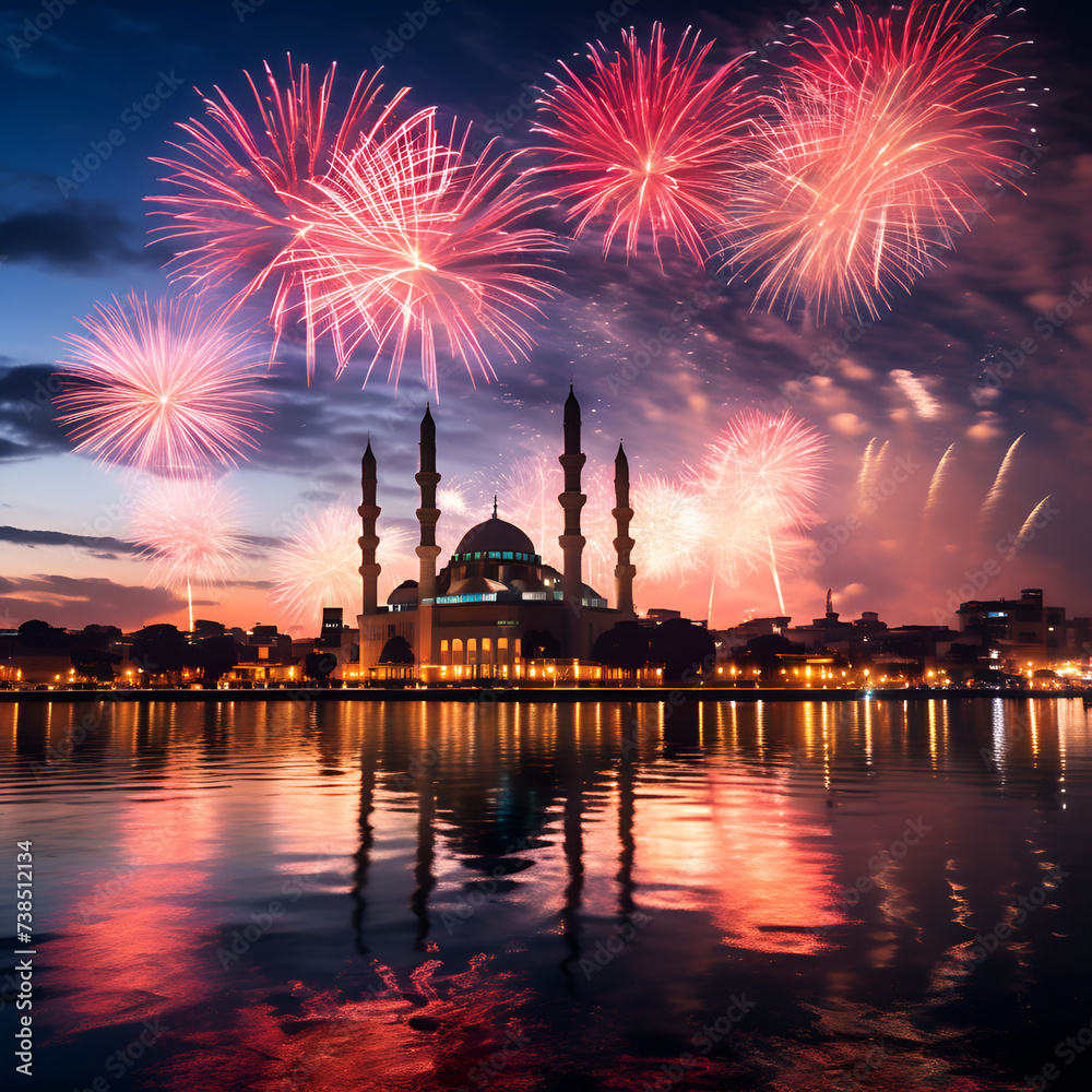 night sky in celebration of eid 