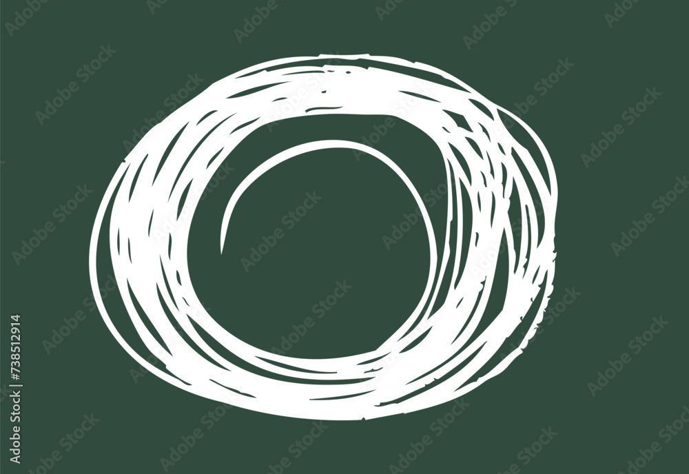 Oval Freehand Circular motion Decoration concept. Editable Clip Art.