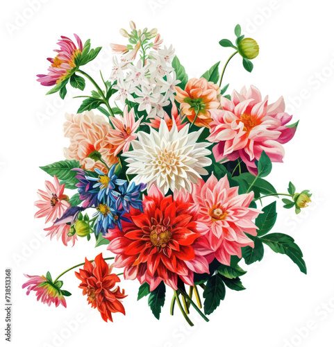 Watercolor floral spring bouquet. Hand drawn vector illustration.