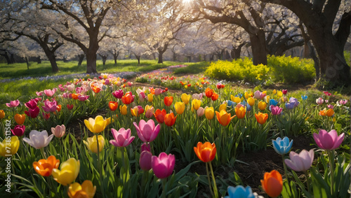 Spring Day Delight: Captivating Tulips in Nature © ART Forge