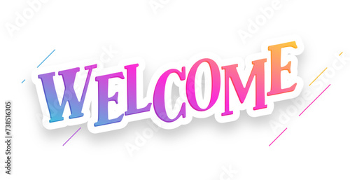sticker style colorful welcome lettering banner for party invitation