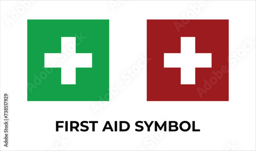first aid cross, plus symbol first aid concet photo