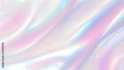 Holographic background seamless trendy iridescent light foil texture. Soft holographic pastel unicorn marble background pattern. Modern pearlescent blurry abstract swirl illustration.