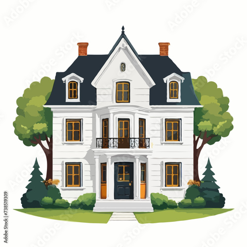 European house style, vector of houses