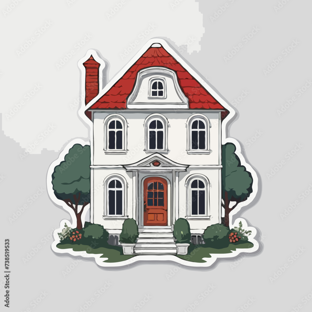 European house style, vector of houses