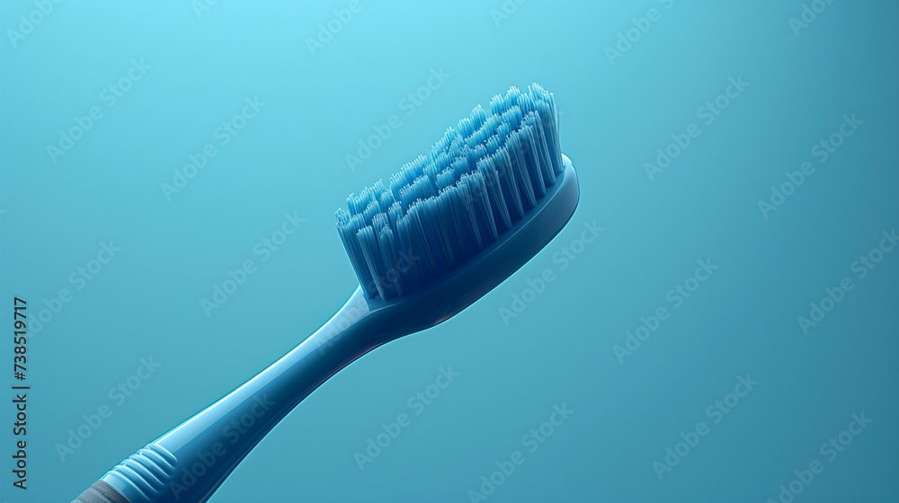 Close Up of Toothbrush on a blue background Close Up of Toothbrush on a blue background