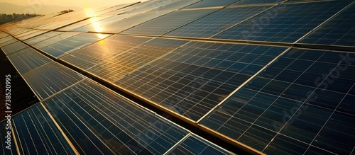 Solar panels are a sun-powered substitute for traditional power stations. photo