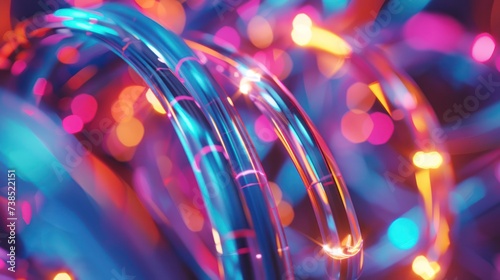 A vibrant illustration showcasing a bundle of optical fiber cables.