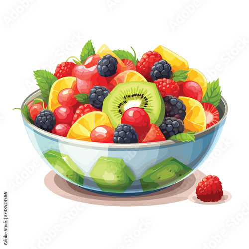 Fresh fruits salad ripe juicy icon isolated vector