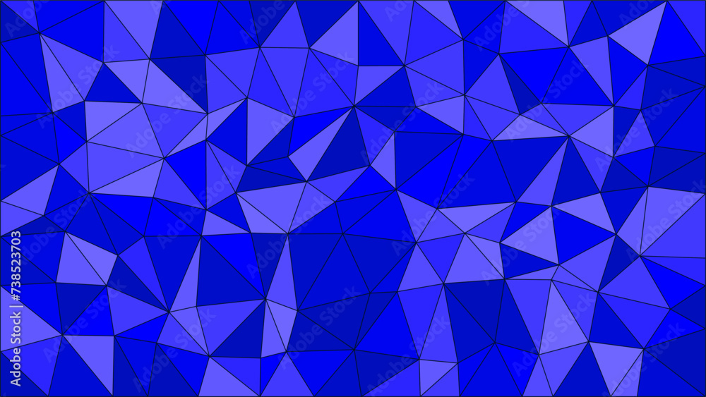 Fototapeta premium Shades of Blue Color Asymmetrical Geometry With Dark Lines Wallpaper Background