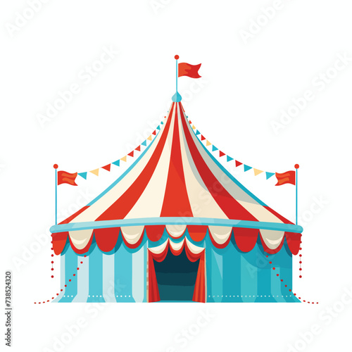 Isolated carnival tent design flat vector isolated