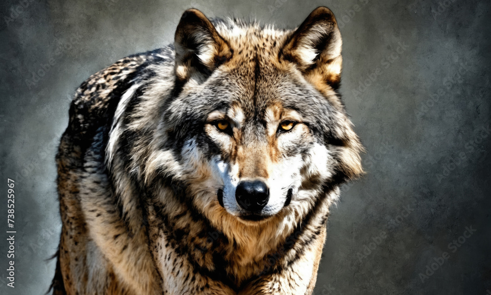 Fantasy Illustration of a wild animal wolf. Digital art style wallpaper background. Fantasy Illustration of a wild animal wolf. Digital art style wallpaper background.