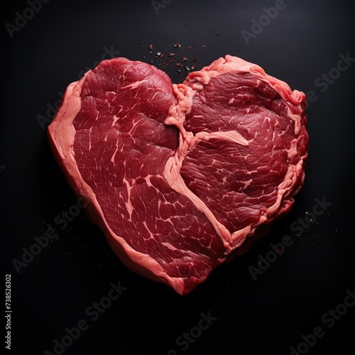 pieces of meat that form a heart top view