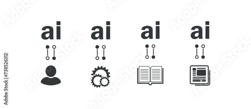 Image created with icon related to the concept of artificial intelligence	