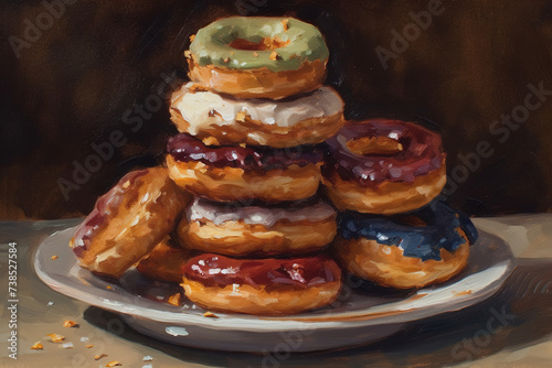 Assorted donuts on a plate