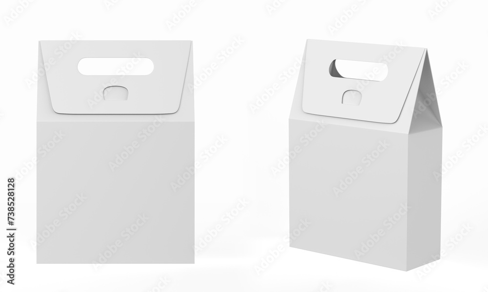 Paper Box mockup Isolated on White Background. 3d illustration Paper Box mockup Isolated on White Background. 3d illustration